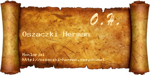 Oszaczki Herman névjegykártya